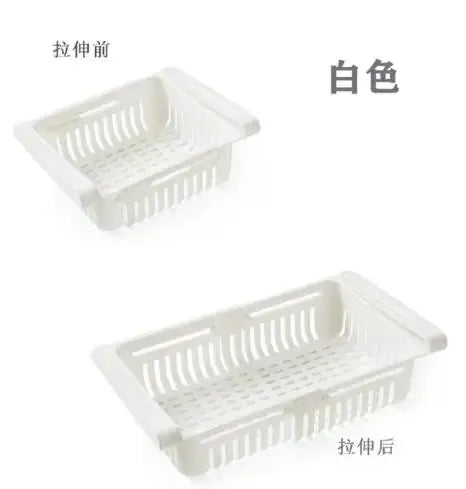 Multi-Functional Retractable Refrigerator Storage Basket – Partition Storage Rack & Kitchen Drain