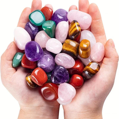 100g Mixed Tumbled Crystals & Stones – Assorted Polished Gemstones for Décor, Healing, Crafts & Collecting