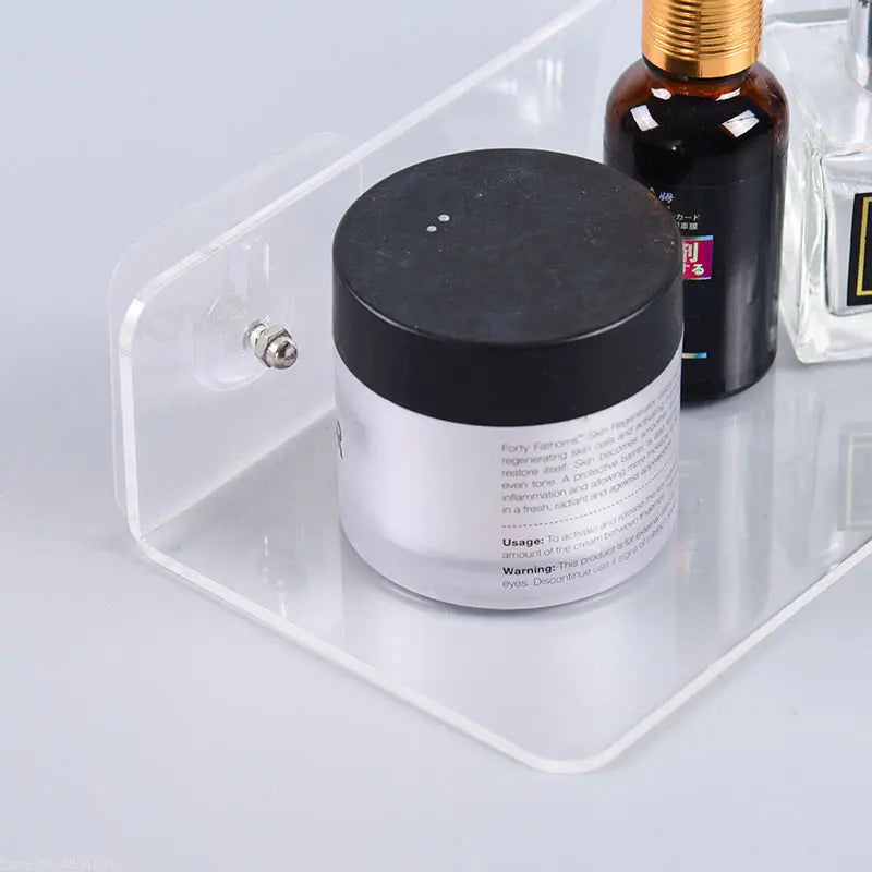 Clear Acrylic Floating Shelf Wall Mounted Organizer – Thick Transparent Display Ledge for Bathroom, Kitchen, Bedroom (20-50cm)