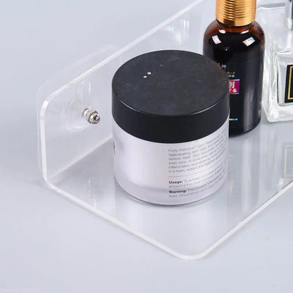 Clear Acrylic Floating Shelf Wall Mounted Organizer – Thick Transparent Display Ledge for Bathroom, Kitchen, Bedroom (20-50cm)