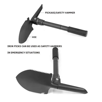 1PC Folding Military Shovel – Outdoor Multifunctional Shovel Pickaxe for Camping, Fishing & Emergency Use