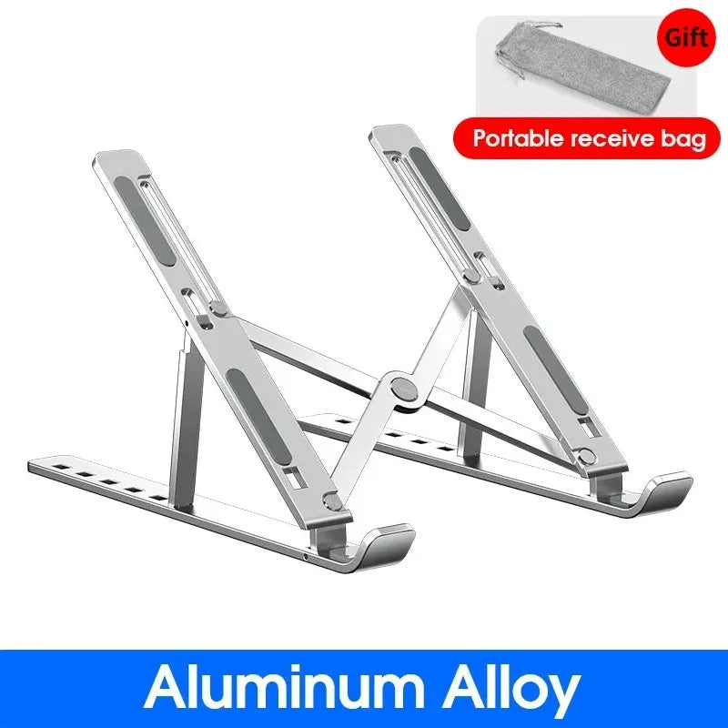 Foldable Adjustable Laptop Stand – Portable Aluminum Alloy & ABS Notebook Holder for MacBook, Laptop, PC