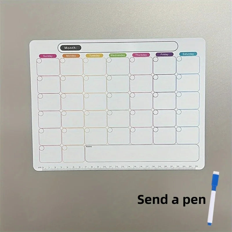 Magnetic Calendar Planner – Monthly & Weekly Refrigerator Magnet Board for Notes & Reminders