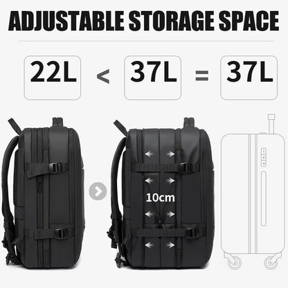 BANGE Expandable Business Laptop Backpack – Large Capacity Waterproof USB Travel Bag for 17.3” Laptop