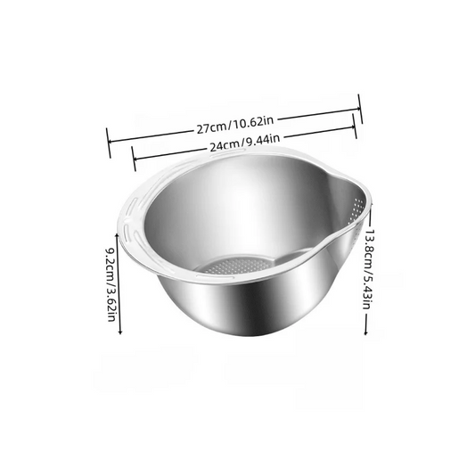 Rice Vegetable Washing Basket Strainer Stainless Steel Bowl Tray Wash Basin Accessories Drain Basket for Kitchen