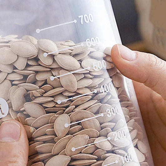 4Pcs Transparent Sealed Storage Boxes – Large Capacity Moisture-Proof Kitchen Food & Grain Organizer Jars