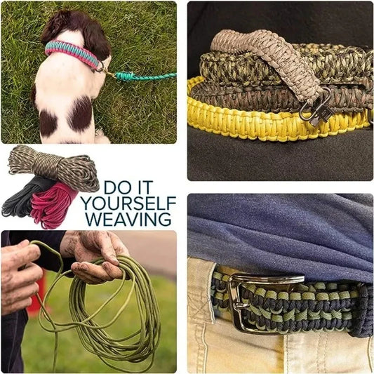 31m Handwoven Seven Core Umbrella Rope – 4mm Diameter Multi-Use Outdoor Camping & Emergency Rope