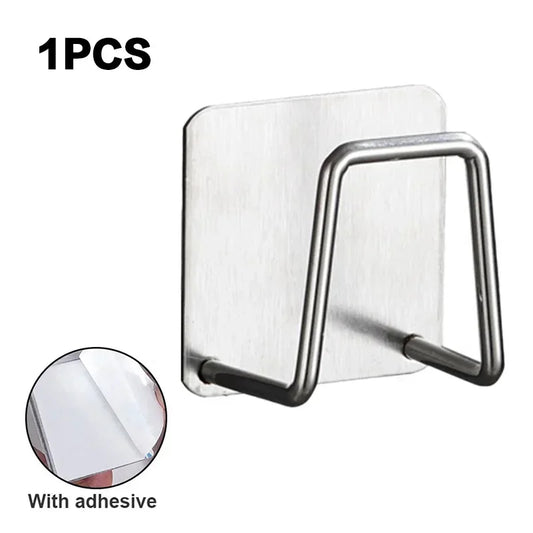 Stainless Steel Sponge Holder – Self-Adhesive Drain Rack for Sink Organization & Storage