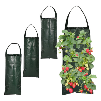 6/8/10 Holes Hanging Strawberry Planting Bag Vertical Garden PE Flower Grow Bag Flower Vegetable Planter Indoor Outdoor Decor