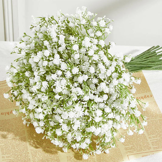 10/15Pcs Artificial Baby Breath Flowers – Fake Gypsophila for Wedding Party, Home Decoration & DIY Bouquets