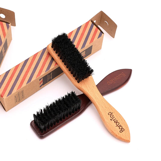 Barbertop Beard Brush – Wooden Handle Neck Duster for Broken Hair Removal & Beard Grooming