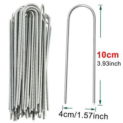 U‑Type Garden Staples – Heavy‑Duty Galvanized Landscape Stakes for Netting & Ground Covers