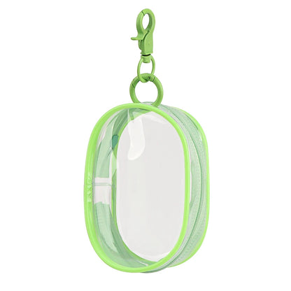 Portable Mini Clear Zipper Storage Bag With Keychain Makeup Brush Travel Cosmetics Organizer Case Cute Pvc Dustproof Bags Tool