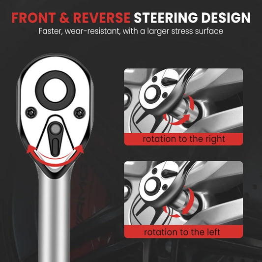 AIRAJ 12PCS Ratchet Wrench Set – Chrome Vanadium Steel Socket Tools for Automotive Repair & DIY Projects