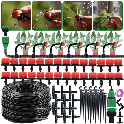 KESLA Garden Drip Irrigation Kit – Automatic Watering System with 1/4'' Nozzles for Plants, Lawns, Greenhouses & More