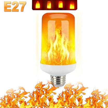 B22 E27 LED Flame Light Bulbs – 4 Mode Fire Simulation Bulb for Decor