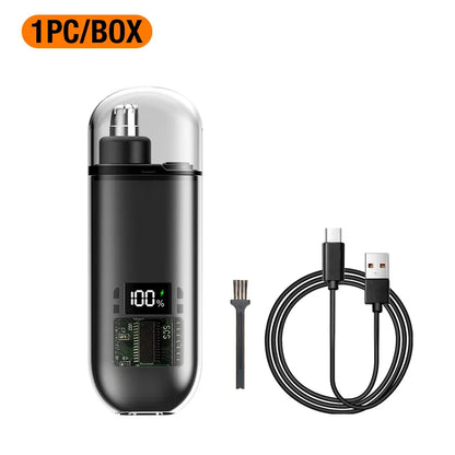 ماكينة حلاقة شعر الأنف صغيرة الحجم مزودة بشاشة LED صغيرة محمولة وشحن من النوع C، أداة متعددة الاستخدامات للعناية الشخصية 