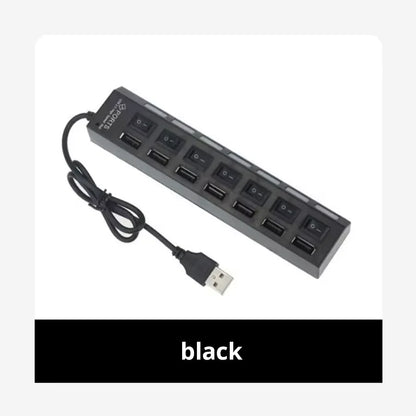 Switch Extension Hub 7-port USB2.0 Hub Computer USB Extension Hub One Drag Seven USB2.0 Splitter PC Laptop DesktopSwitch Extensi