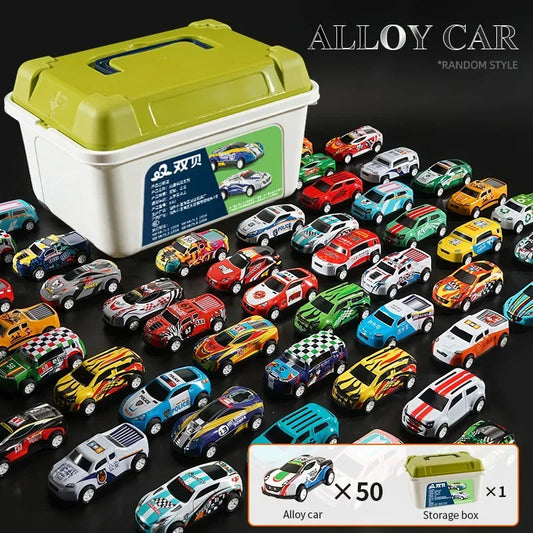 Mini Alloy Pull Back Toy Cars – Educational Vehicle Set for Kids & Toddlers