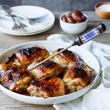 Digital Kitchen Thermometer with Electronic Probe – BBQ Temperature Measuring Pen for Food & Liquids