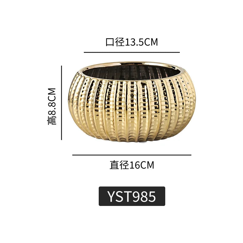 وعاء زهور سيراميكي نورديك قطعة واحدة - وعاء زهور هندسي للمكتب أو الشرفة أو طاولة القهوة 