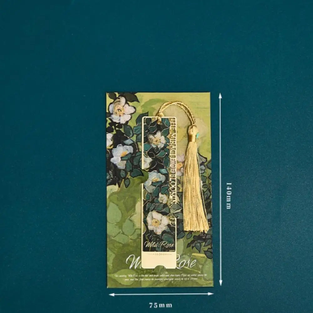 فاصل كتاب معدني مزخرف بالزهور - مشبك صفحات كتاب من النحاس المجوف للطلاب والقراء