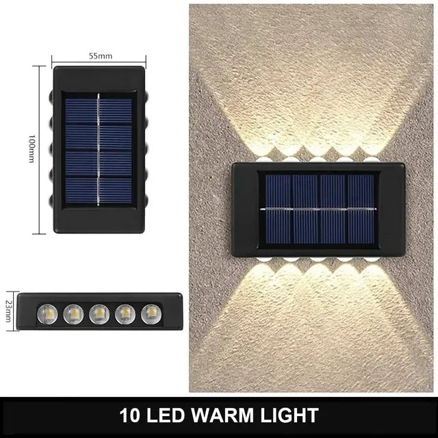 Solar Outdoor Wall Light 12 LED Waterproof Garden Light Courtyard Balustrade Decorative Atmosphere Lamp Down Luminous Solar Lamp