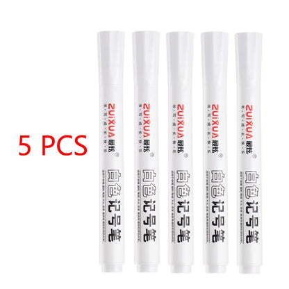 White Marker Pens set Oily Waterproof White Gel Pen DIY Graffiti Sketching Marker Stationery Writing School Supplies brush