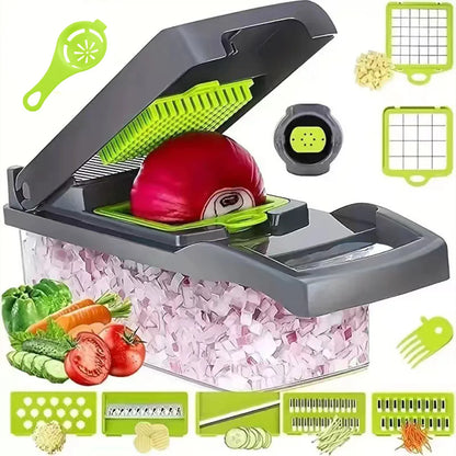 16 IN 1 Multifunctional Vegetable Chopper Handle Food Grater Egg Liquid Separator Peeler Vegetable Slicer Dicer Kitchen Cutter
