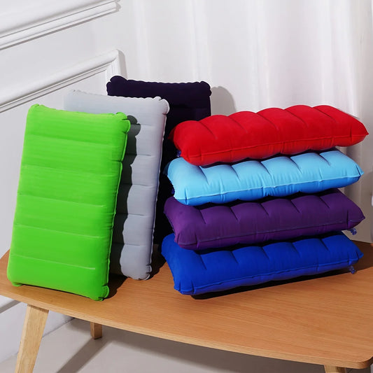 Inflatable Travel Pillow – Portable Square Neck Cushion for Outdoor Camping, Airplanes & Business Travel