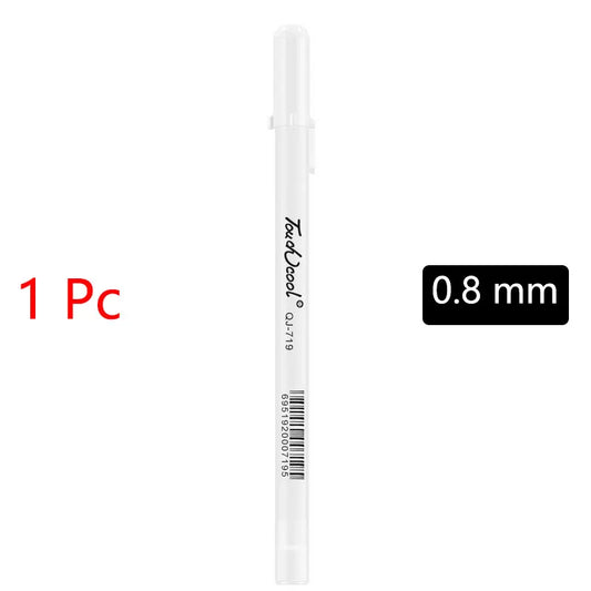 White Marker Pens set Oily Waterproof White Gel Pen DIY Graffiti Sketching Marker Stationery Writing School Supplies brush