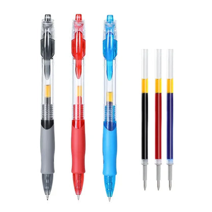 13/30pcs Retractable Gel Pens Set – Black, Red & Blue Ink Ballpoint Pens for School & Office Writing
