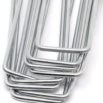 50-100pcs galvanized landscape staples, outdoor decorative stakes, anti weed barrier fabric anti rust staples, U-shaped tent