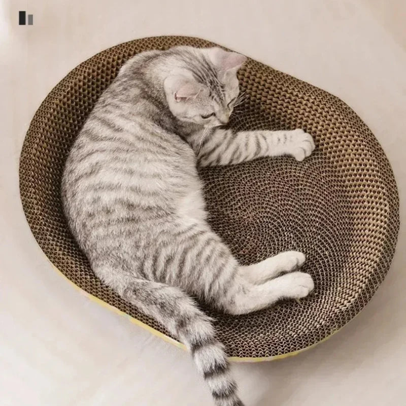Cat Scratching Board – Oval Corrugated Paper Cat Nest & Furniture Protector