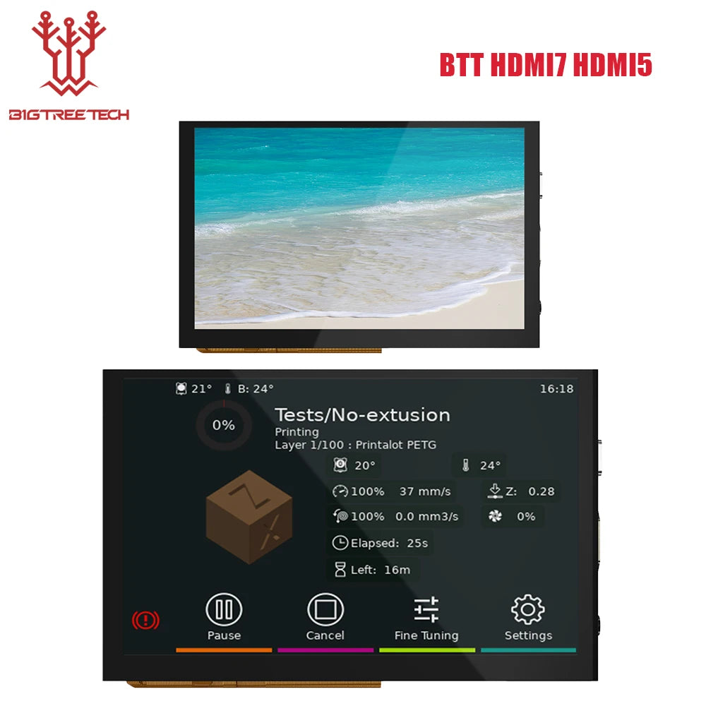 BIGTREETECH HDMI7 V1.2 HDMI5 HDMI Touch Screen 5/7 inch IPS Screen Display 3D Printer Parts For Raspberry Pi 4 Manta M8P Board