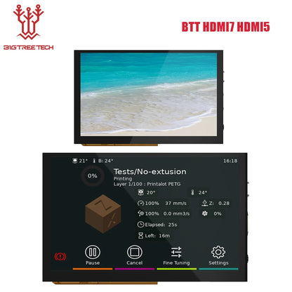 BIGTREETECH HDMI7 V1.2 HDMI5 HDMI Touch Screen 5/7 inch IPS Screen Display 3D Printer Parts For Raspberry Pi 4 Manta M8P Board