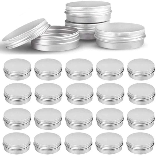 10-Pack Silver Aluminum Screw-Top Tins – Round Containers for Candles, Spices, Gifts