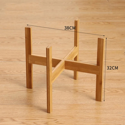 حامل عرض بونساي من الخيزران، حامل أصيص زهور خشبي، قاعدة متينة لأصيص الزهور، حامل عرض أرضي، ديكور منزلي 