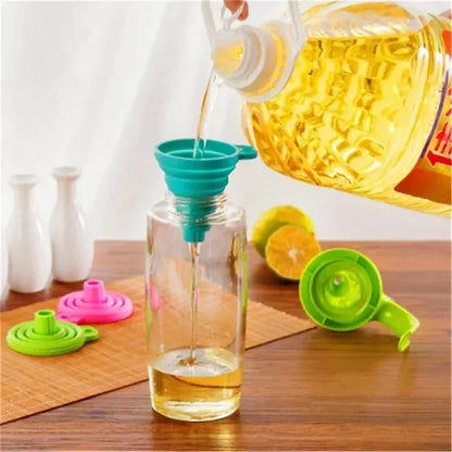 Kitchen Funnel Set, Kitchen Gadget Accessories Foldable Silicone Foldable Funnel for Filling Water Bottles With Liquid Transfer