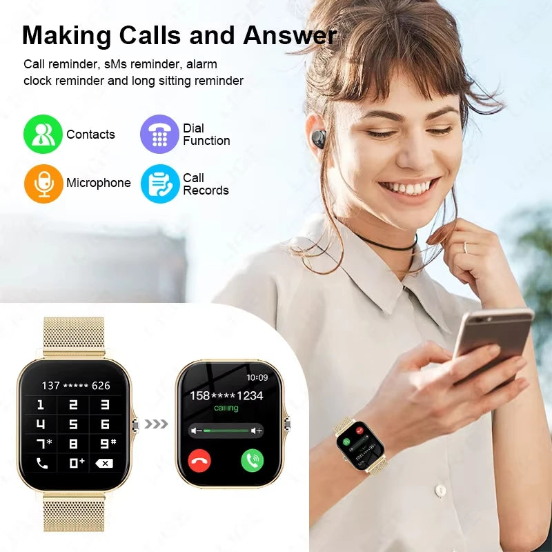 ساعة كيشويو الذكية الجديدة بشاشة 1.83 بوصة، مزودة بإشعارات المكالمات، ومراقبة النوم، وتتبع النشاط، ومتوافقة مع نظامي أندرويد وiOS.