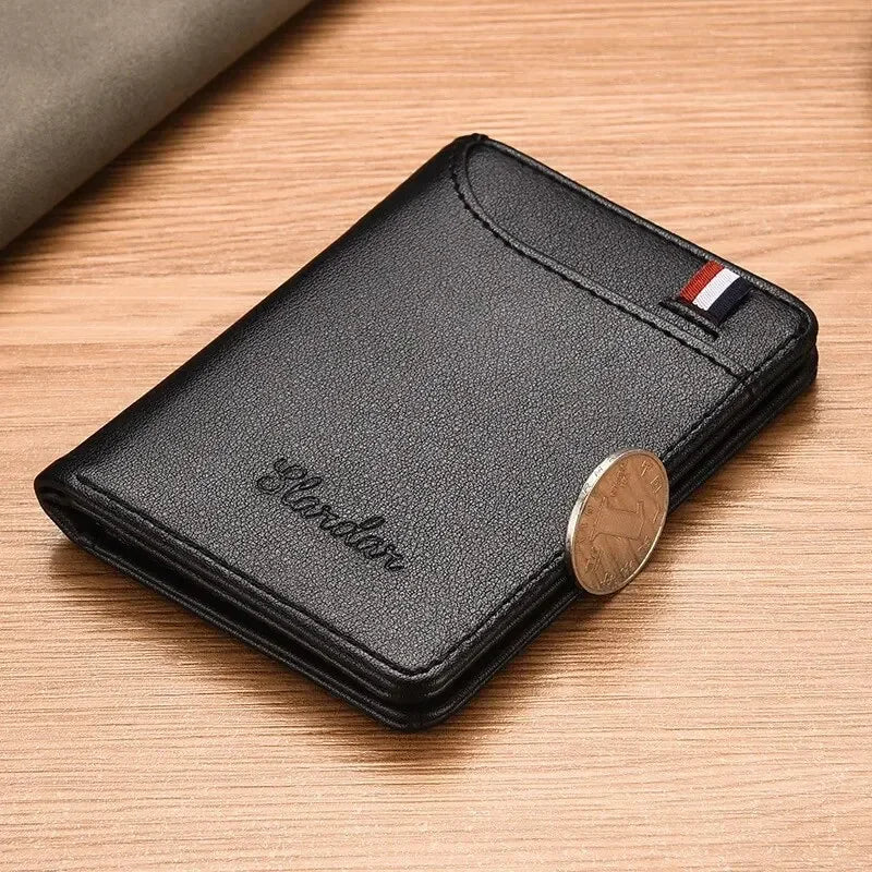 Men’s Vertical Multi-Card Wallet – Compact Driver’s License and Student Card Holder