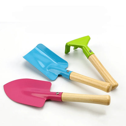 Children’s Wooden Handle Beach Shovel Set – Kids Sand Digging & Gardening Tools