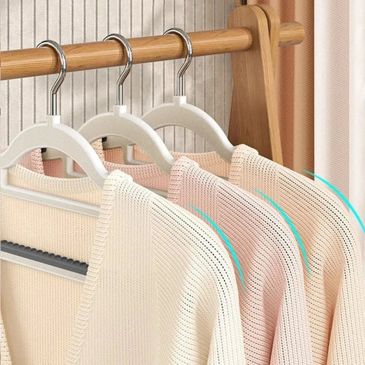 10PCS Non-Slip Clothes Hangers – Slim Space-Saving Design for Bedroom, Dorm & Wardrobe Storage