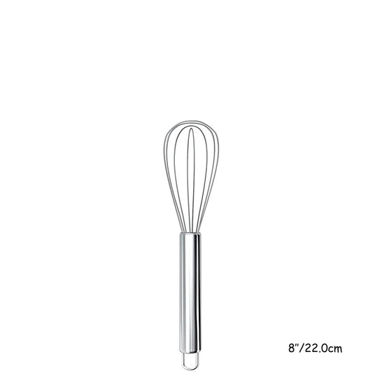 LMETJMA 8" 10" 12" Egg Whisk Stainless Steel Egg Whisk Kitchen Wire Balloon Whisk Milk Egg Beater Egg Mixing Mixer Tools KC0231