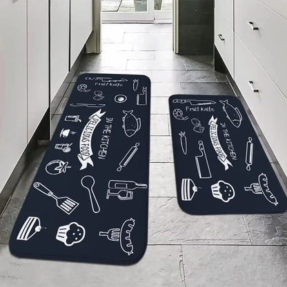 VIKAMA American Country Kitchen Floor Mats – Non-Slip Absorbent Decorative Rugs for Home & Office