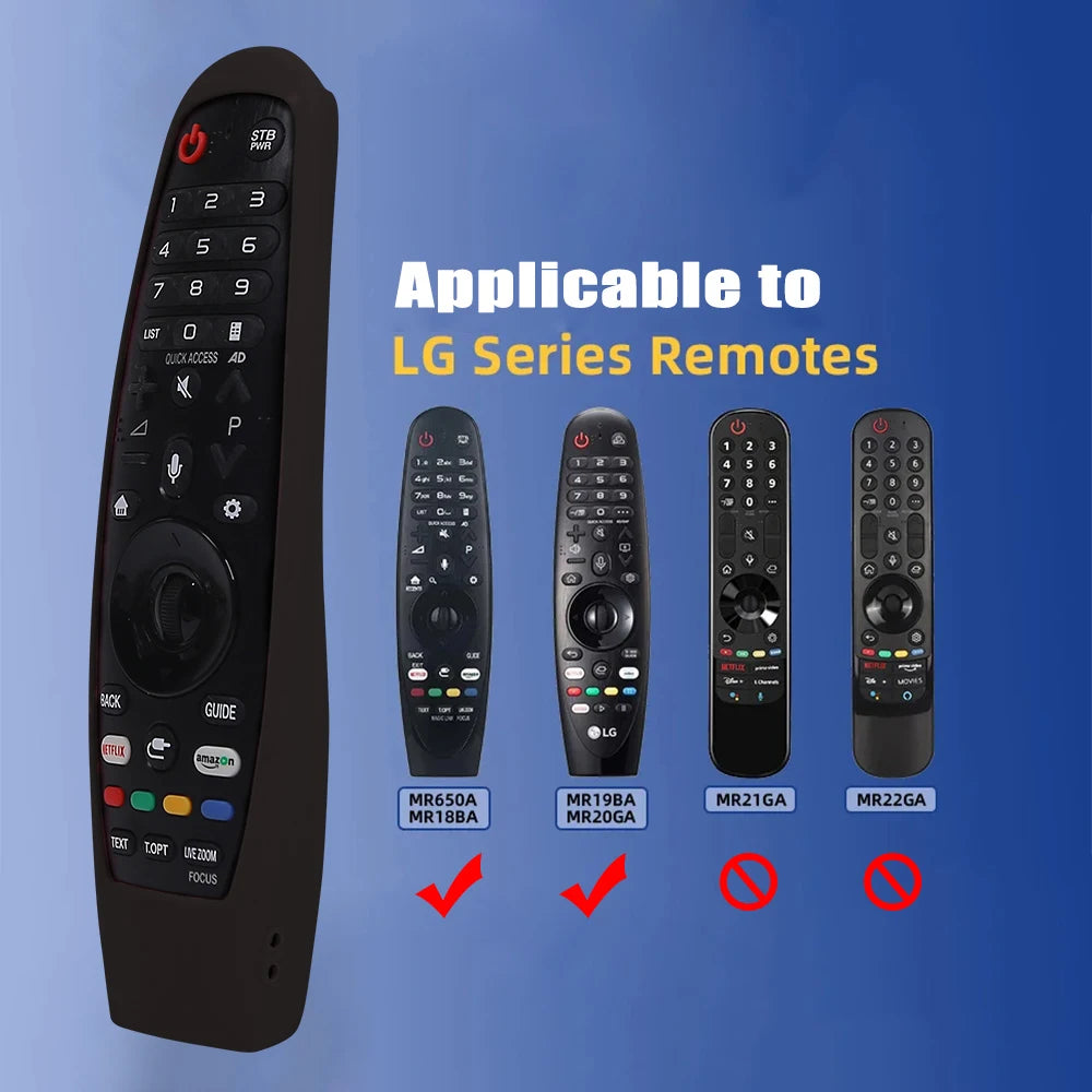 غطاء سيليكون لجهاز التحكم عن بعد السحري MRSVI – غطاء واقٍ لأجهزة التحكم عن بعد لأجهزة تلفزيون LG الذكية (MR600، MR650، MR20GA، إلخ).