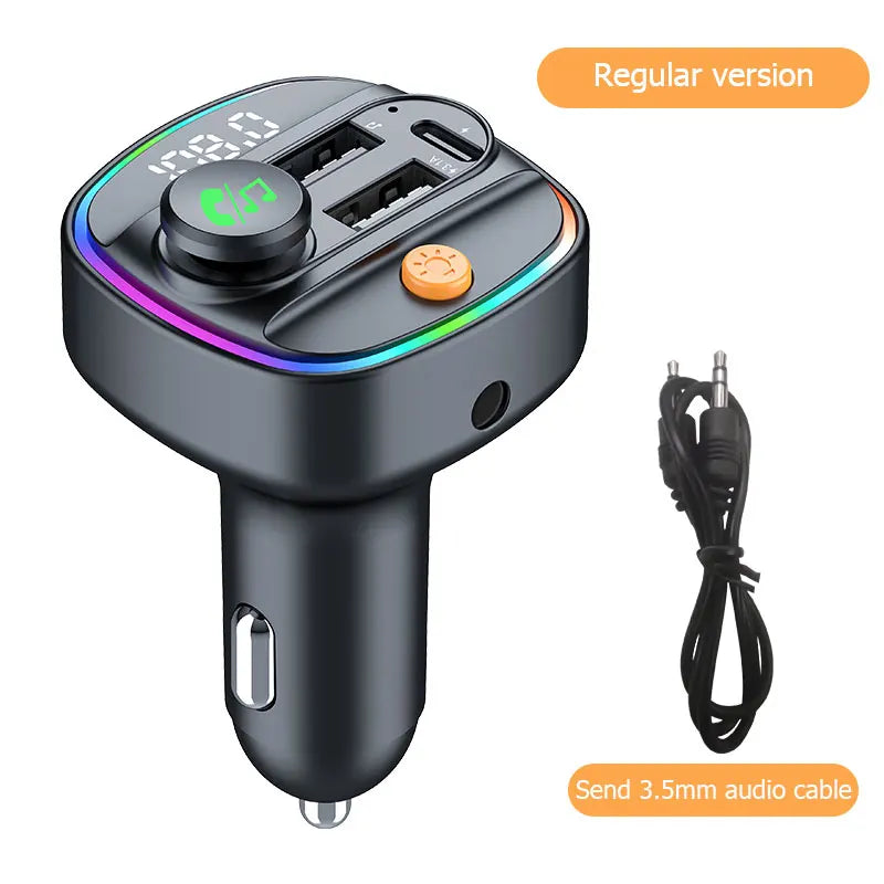 Bluetooth 5.3 FM Transmitter Handsfree Car AUX Radio Modulator MP3 Player with 22.5W & PD30W Fast Charge Adapter Car Accessories