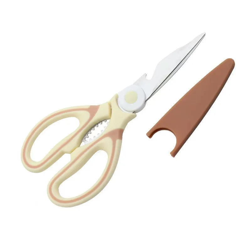 1PC/2PCS Multi-Functional Scissors Kitchen Sharp Scissors Chicken Scissors Fish Bone Bottle Opener Rust-Proof Non-Slip Handle