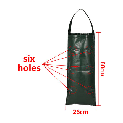 6/8/10 Holes Hanging Strawberry Planting Bag Vertical Garden PE Flower Grow Bag Flower Vegetable Planter Indoor Outdoor Decor