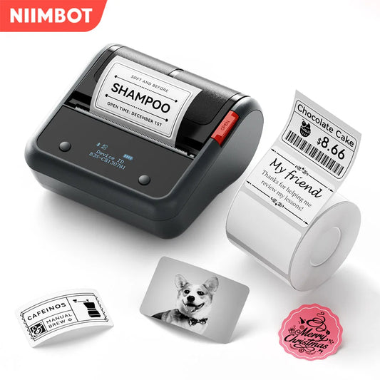 NiiMbot B3S Commercial Wireless Label Maker Supermarket Price Tag Barcode Label Printer for Clothes Store Small Business